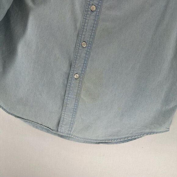 Warner Bros Studio Store Shirt Mens M Button Up Duffy Duck Denim Vtg Light Blue - Picture 12 of 14